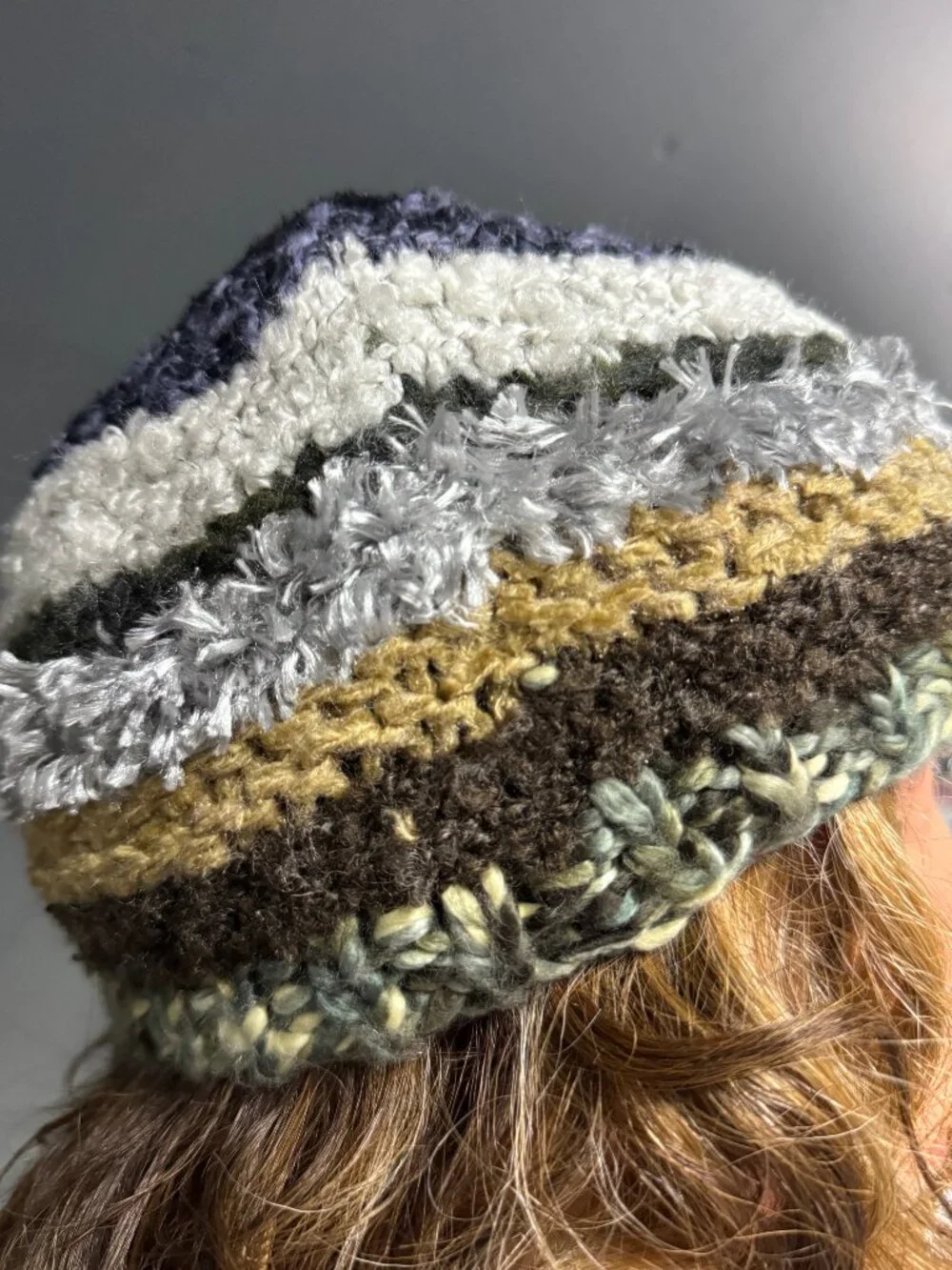 Loose woven winter hat-beautiful colors